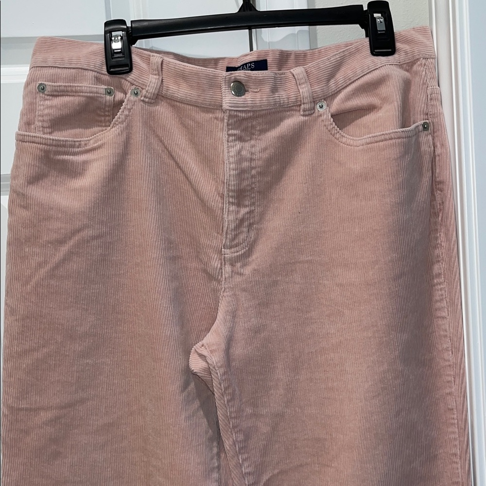 Chaps Size 12 dusty rose pink thick stretchy cords corduroys straight pants GUC
